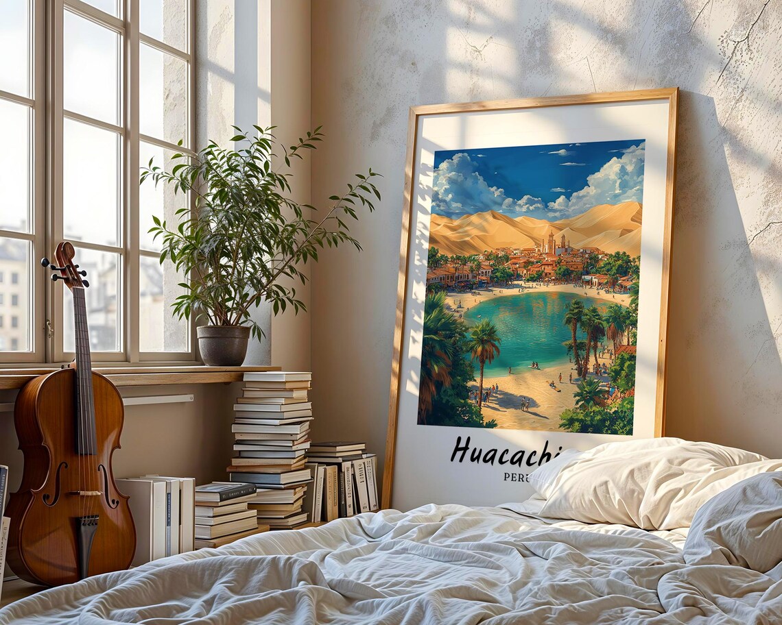 Huacachina Travel Poster, Peru Wedding Gift - Image 3