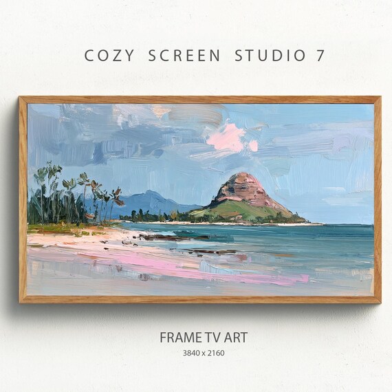 Chinaman's Hat Hawaii Beach Island Pastel Impasto Painting Poster
