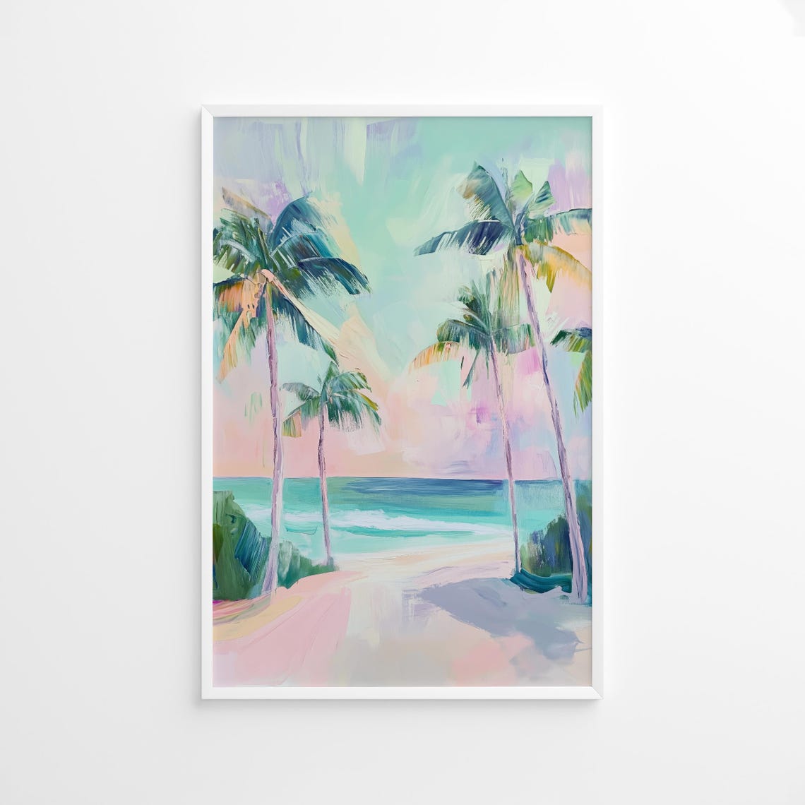 Palm Tree Beach Tropical Coastal Art Print
