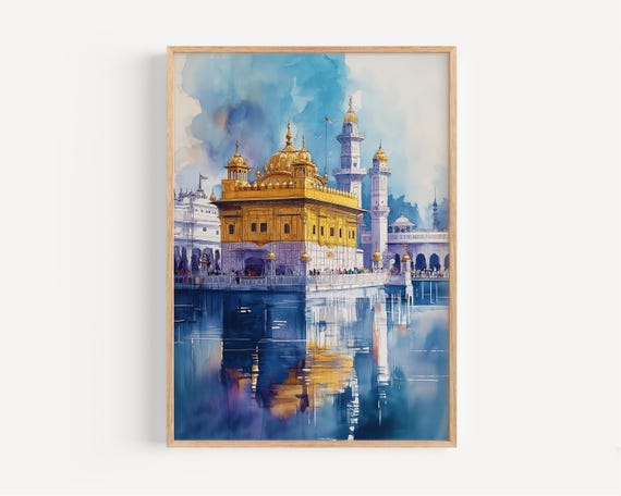 Amritsar Watercolor Painting Wall Art Print India Poster Travel Decor Illustration Home Artwork