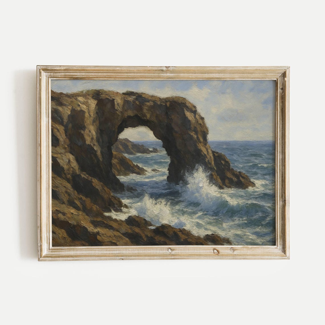 Ocean Rock Arch Waves Crashing Sea Dramatic Coastline Art Poster
