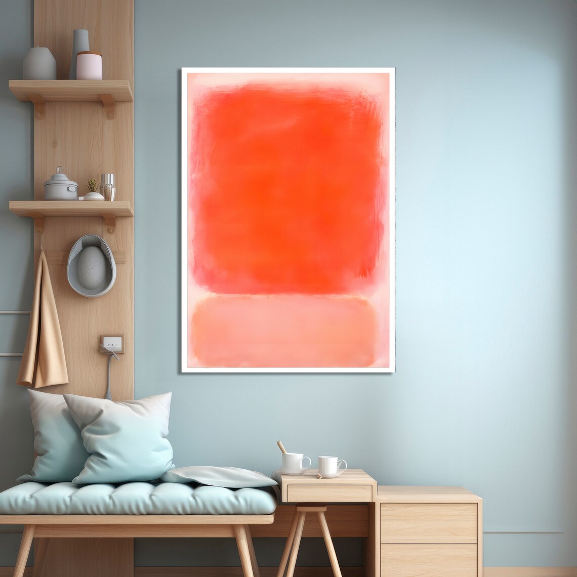 Vibrant Orange and Pink Rothko-Inspired Art Print - Image 4