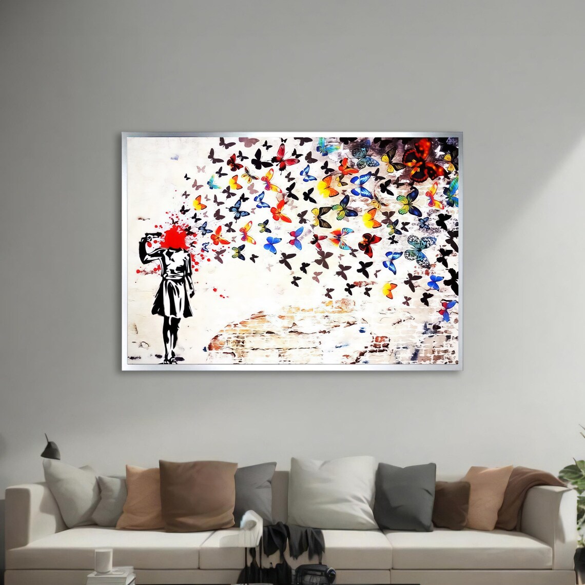 Exploding Butterflies Art Print, Vibrant Street Art - Image 3