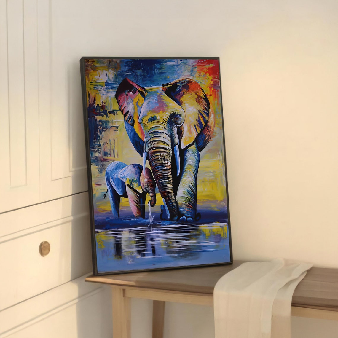Colorful Elephant Contemporary Travel Poster - Image 5