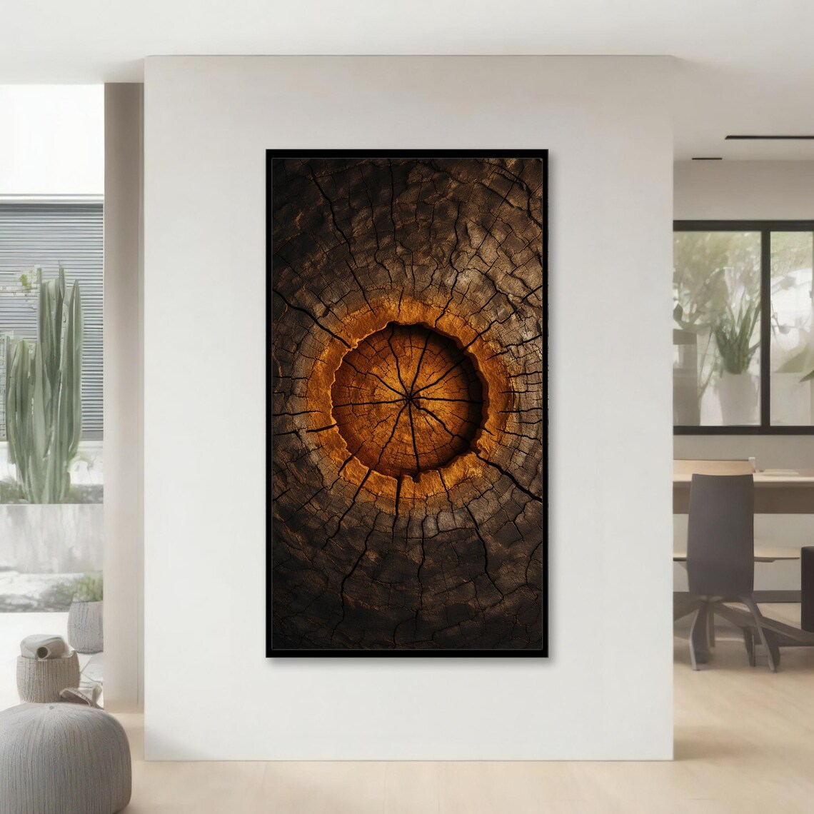 Wood Grain Texture Print, Rustic Tree Ring Artwork - Image 4