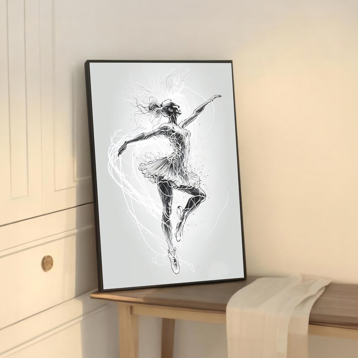 Graceful Ballet Dancer Sketch, Elegant Modern Art Print - Image 5