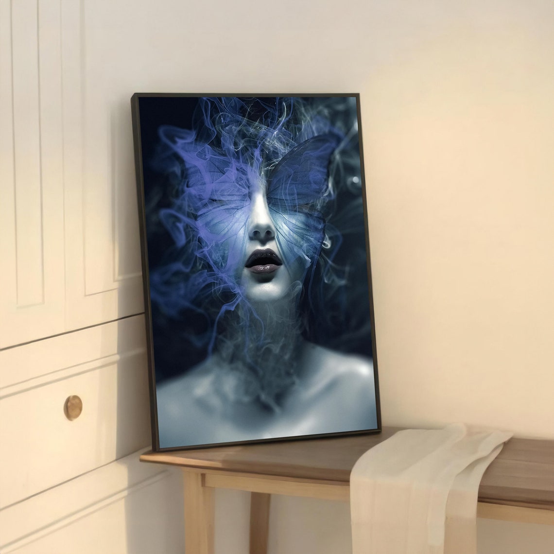 Enigmatic Butterfly Woman, Surreal Art Print - Image 5