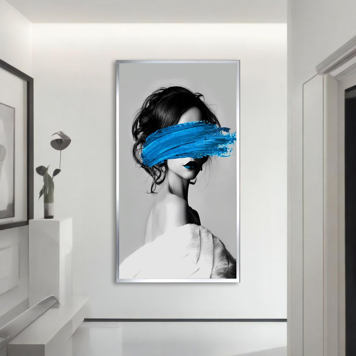 Abstract Monochrome Portrait, Modern Minimalist - Image 2
