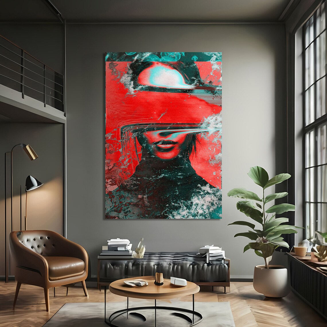 Abstract Woman Art Print, Modern Contemporary Decor - Image 3