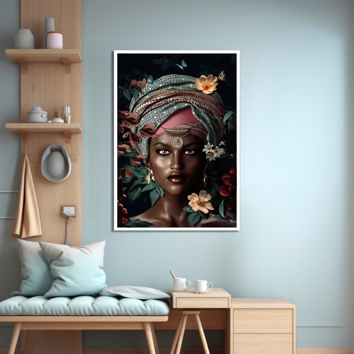 African Woman Portrait, Elegant Ethnic Art - Image 4