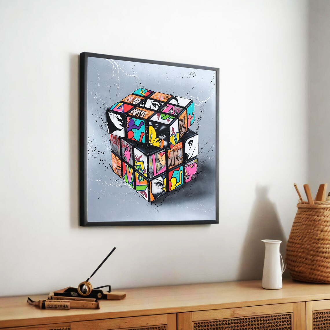 Graffiti Rubiks Cube, Urban Street Art Poster - Image 5