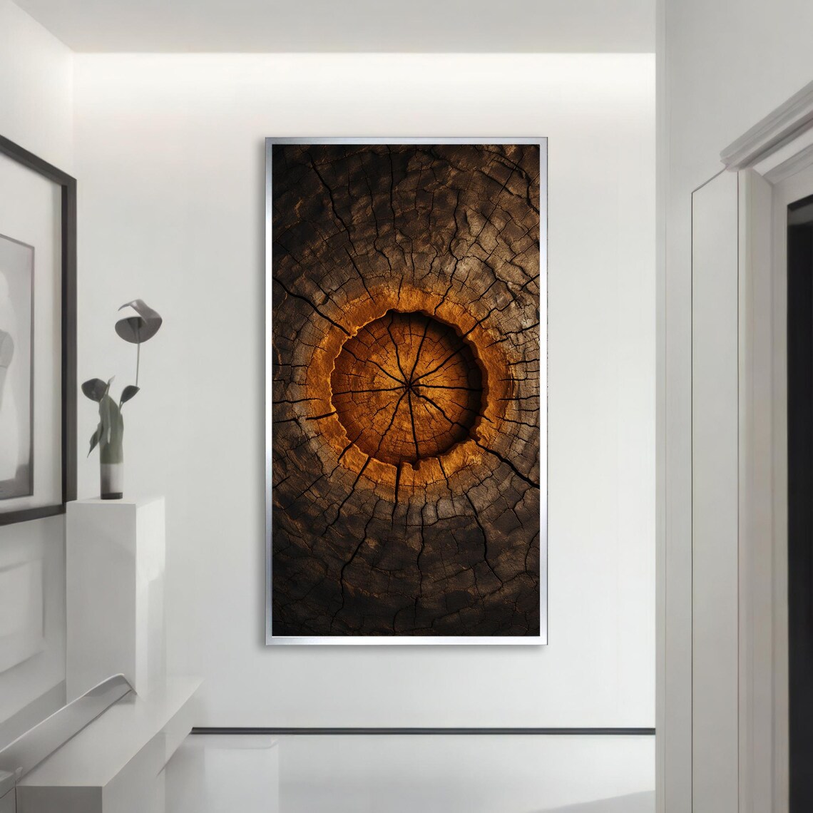Wood Grain Texture Print, Rustic Tree Ring Artwork - Image 2