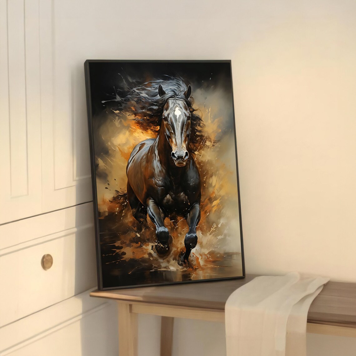Fiery Galloping Horse, Dynamic Equestrian Painting - Image 5