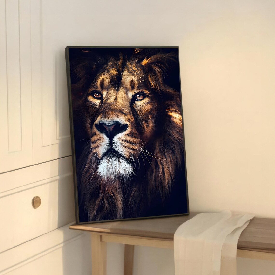 Majestic Lion Portrait, Realistic Wildlife Art Print - Image 5