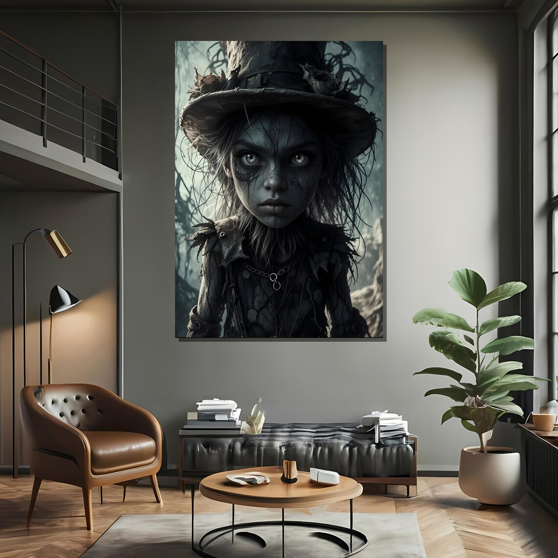 Dark Gothic Child Portrait in Enchanted Forest Creepy Fantasy Poster - Image 2