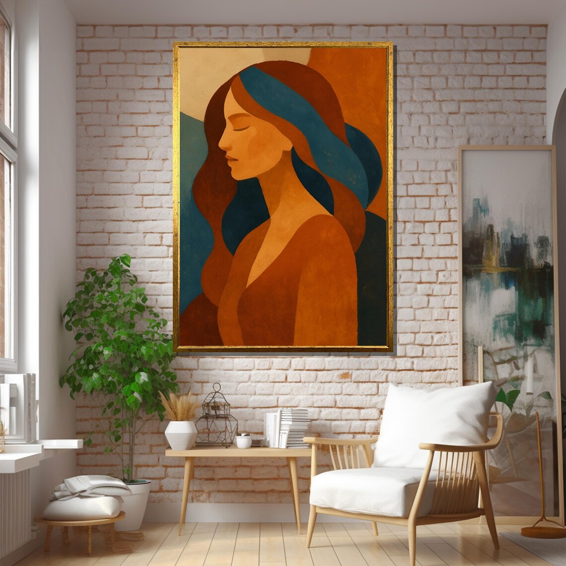 Minimalist Woman Portrait, Modern Boho Art Print - Image 5