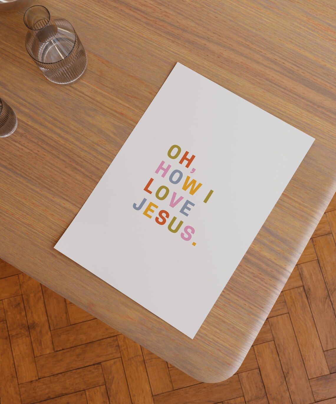 Oh How I Love Jesus Minimalist Christian Wall Art - Image 3