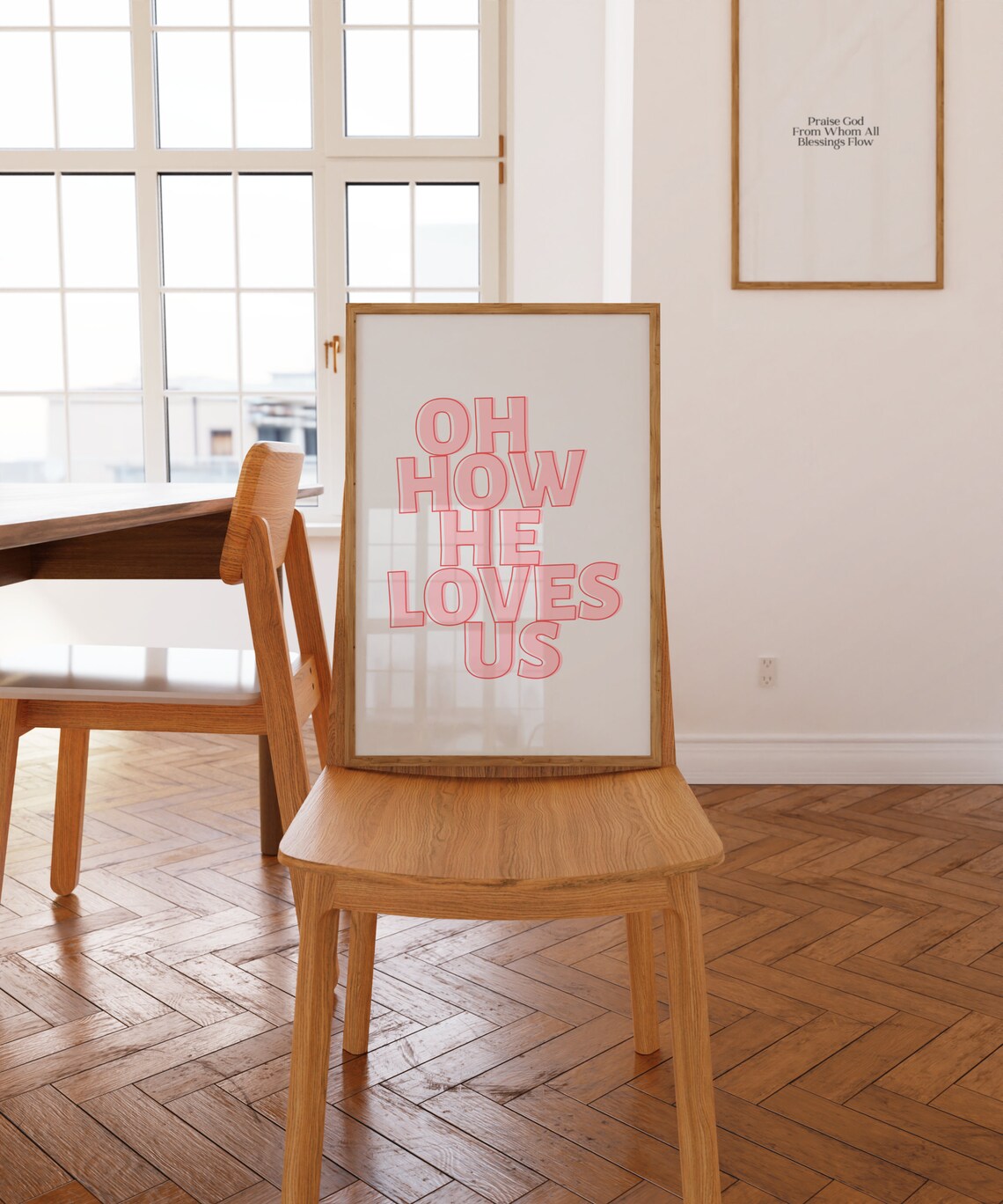 Oh How He Loves Us, Minimalist Christian Art Print - Image 2