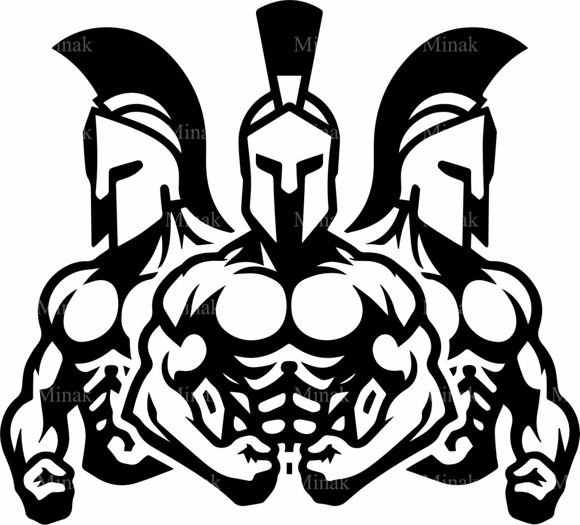 Three Spartan Warriors Battle Stance Circle Bold Greek Poster - Image 4