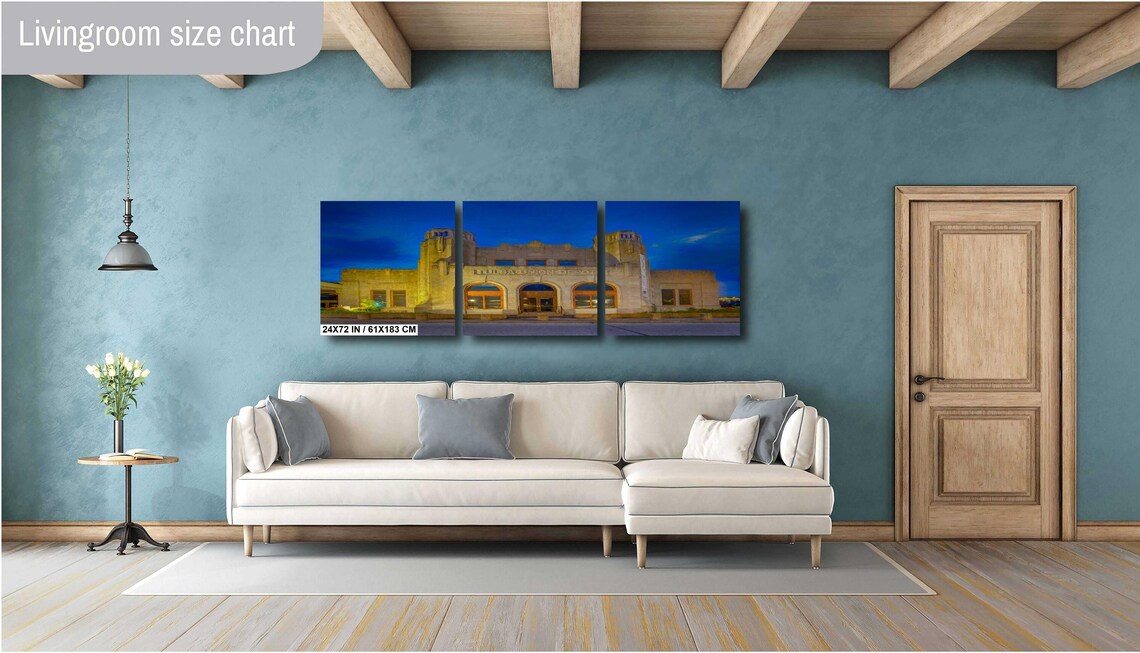 Tulsa Union Depot Art Deco Dusk Illuminated Facade Art Poster - Image 3