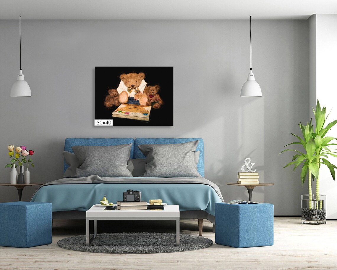 Storybook Teddy Bears Reading Picture Book Nursery Wall Art Poster - Image 5
