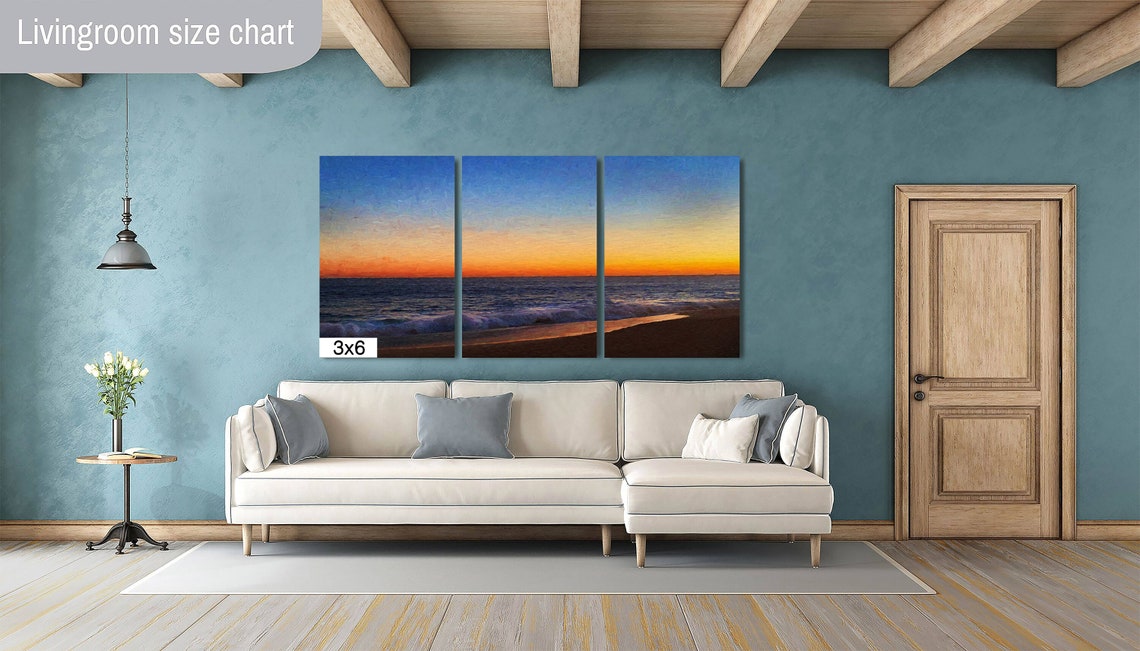 Fiery Ocean Sunset Waves on the Shore Vibrant Sky Travel Poster - Image 2