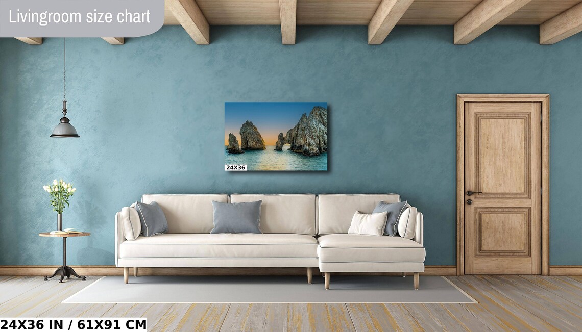 Cabo Arch El Arco Sea Stacks Golden Sky Turquoise Water Poster - Image 4