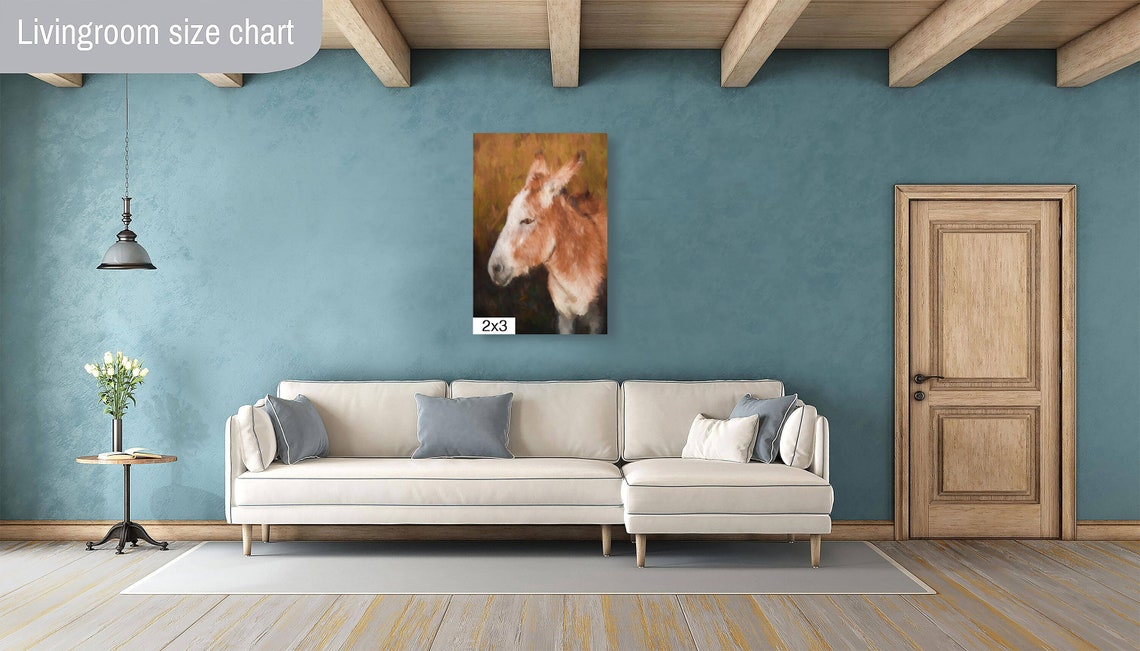 Sweet Burro Donkey Portrait Painterly Farm Animal Wall Art Poster - Image 4