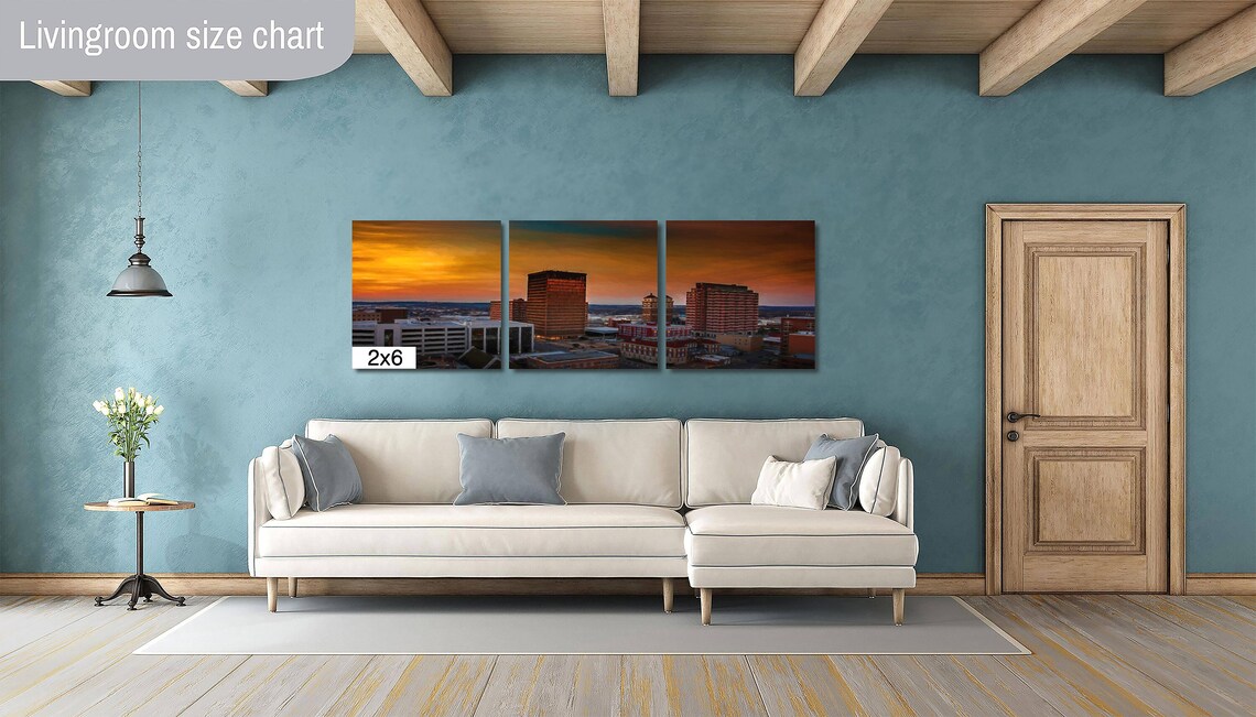 Bartlesville Oklahoma Skyline at Sunset Painterly Downtown Poster - Image 3