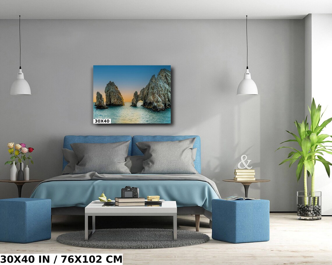 Cabo Arch El Arco Sea Stacks Golden Sky Turquoise Water Poster - Image 5