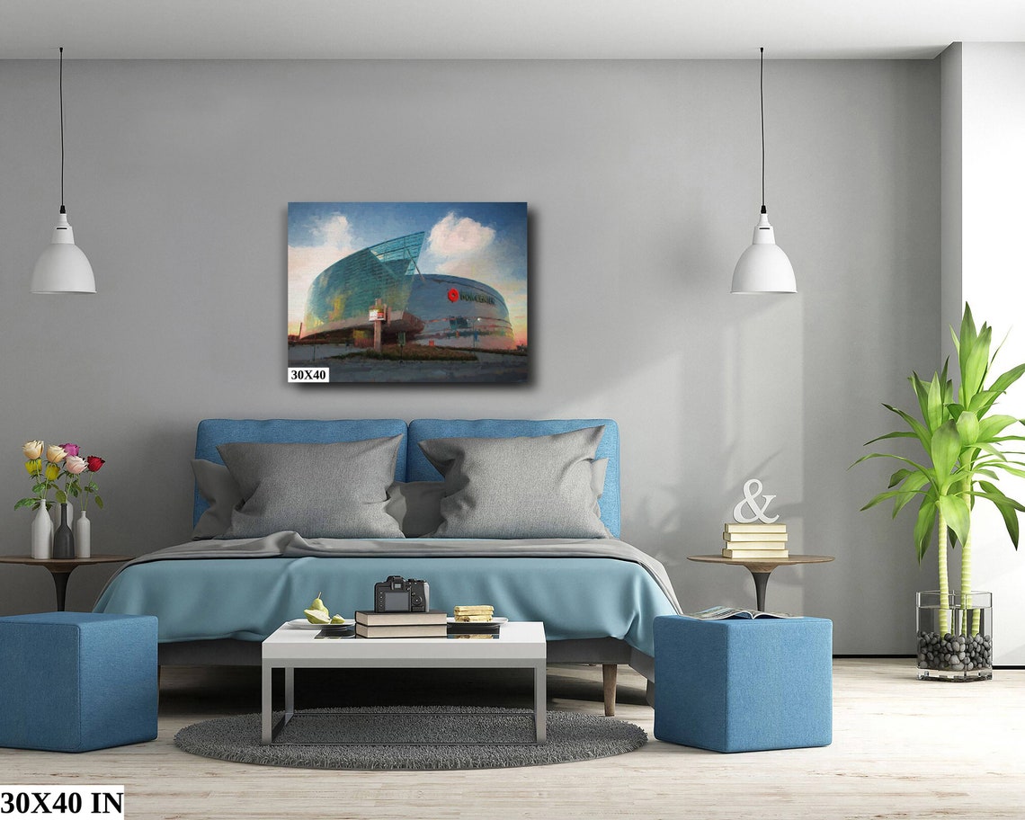 Tulsa Oklahoma BOK Center Glass Arena Sunset Painted Art Poster - Image 5