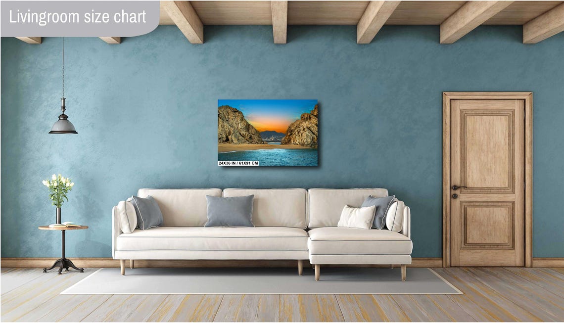 Cabo Divorce Beach Rocky Cliffs Golden Shore Ocean View Poster - Image 4