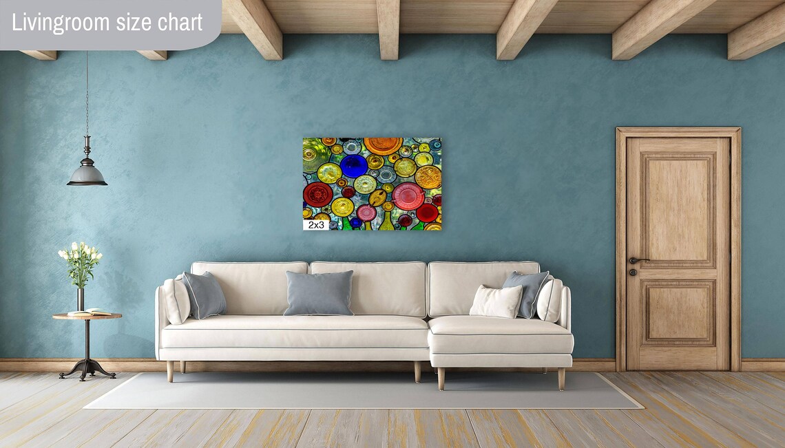 Colorful Stained Glass Bottles Circles Abstract Mosaic Art Wall Poster - Image 4