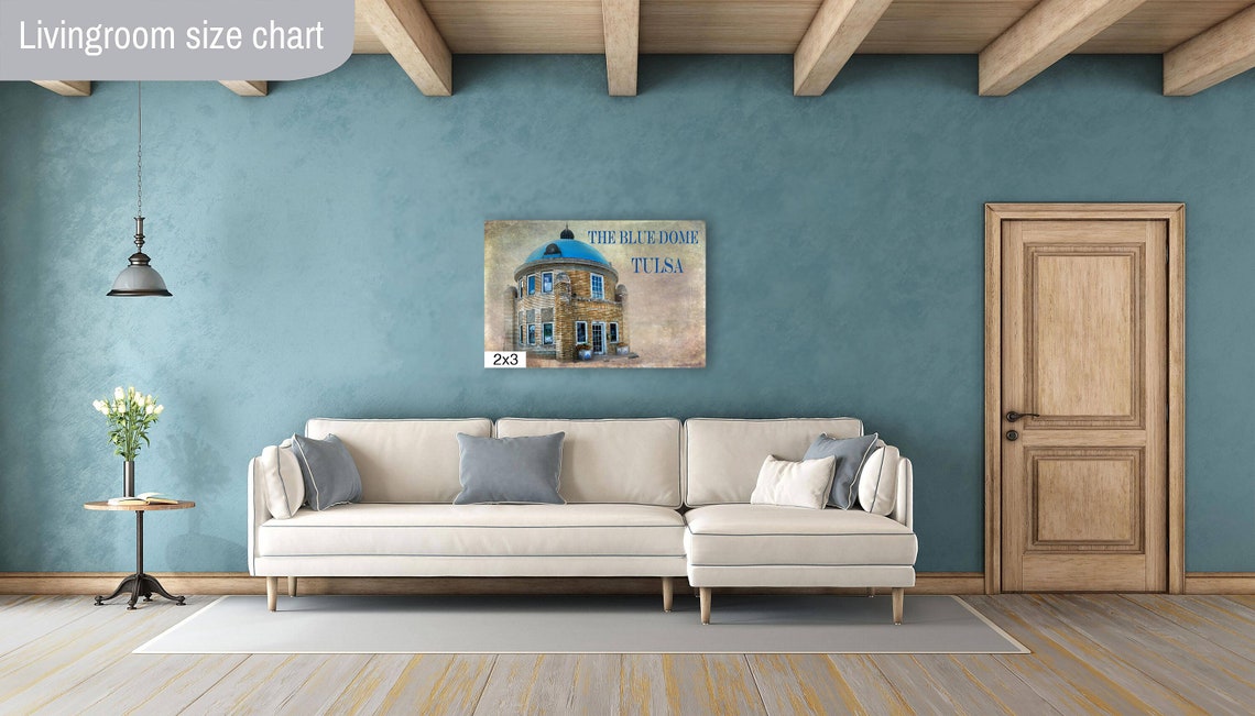 The Blue Dome Tulsa Historic Round Building with Text Wall Poster - Image 4