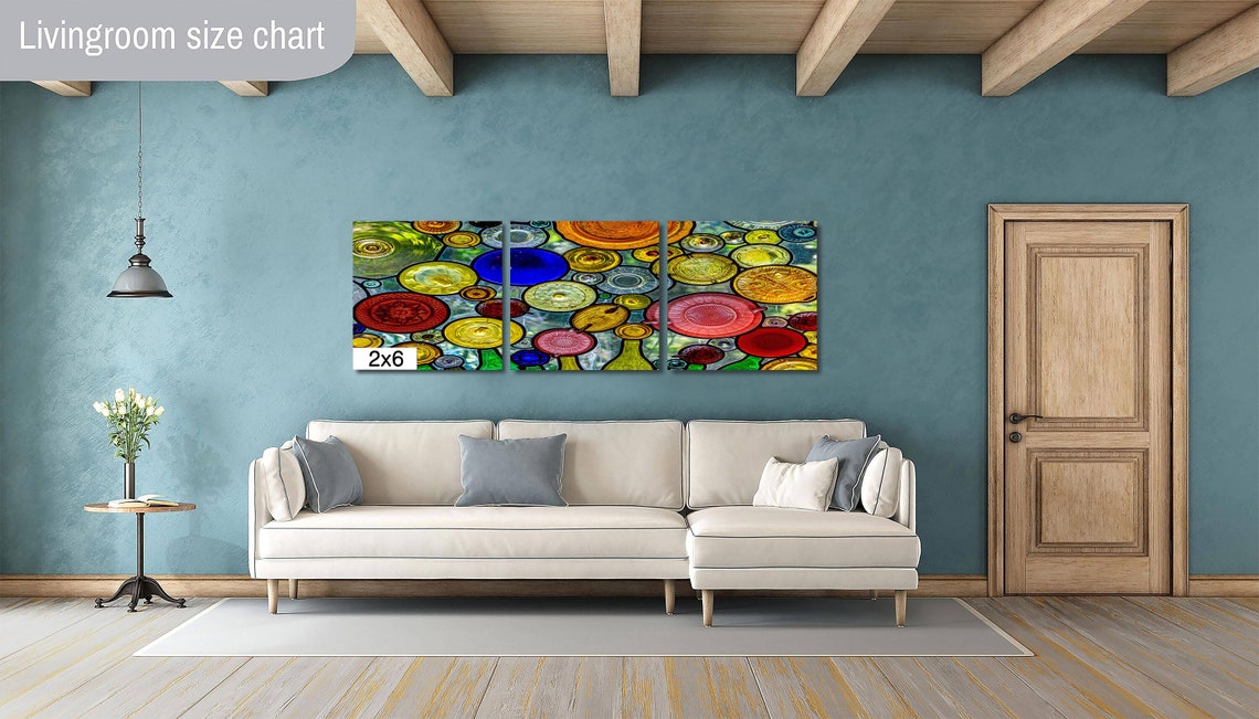 Colorful Stained Glass Bottles Circles Abstract Mosaic Art Wall Poster - Image 3