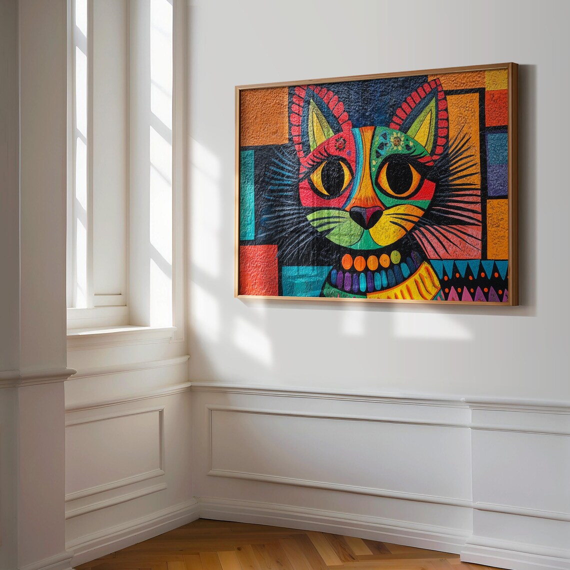 Cat Portrait Painting, Mexican Wall Art - Image 3