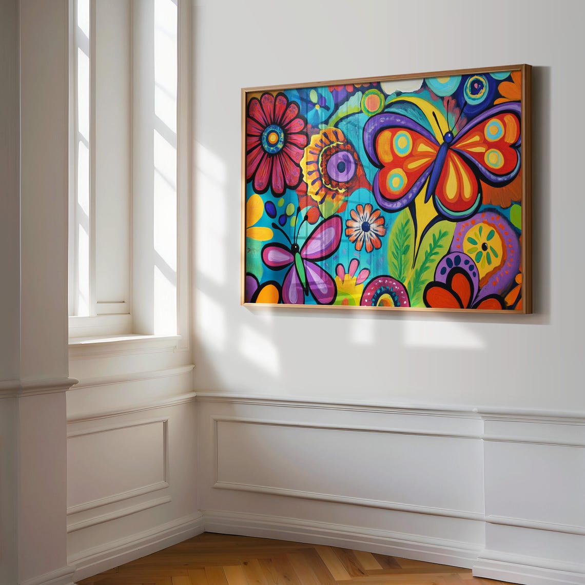 Print Butterfly Portrait Painting Mexican Wall Art New Listing 6 - Image 3