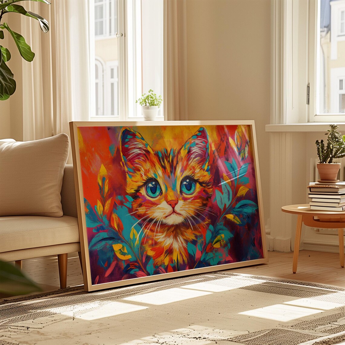 Cute Orange Kitten With Big Blue Eyes Flame Colored Fur Poster - Image 4