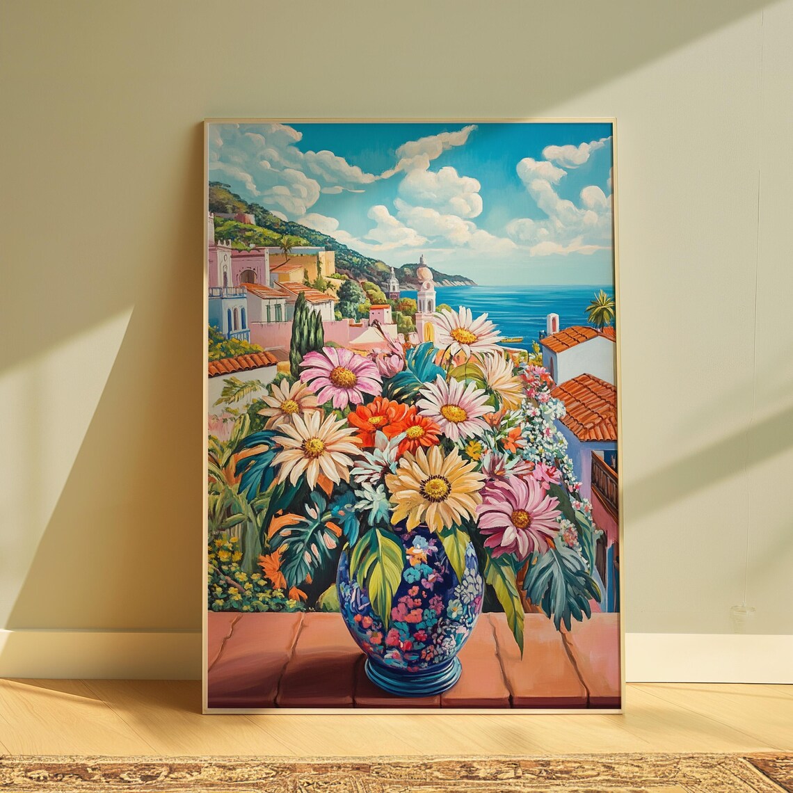 Floral Mexican Art Print, Valentine Gift For Her