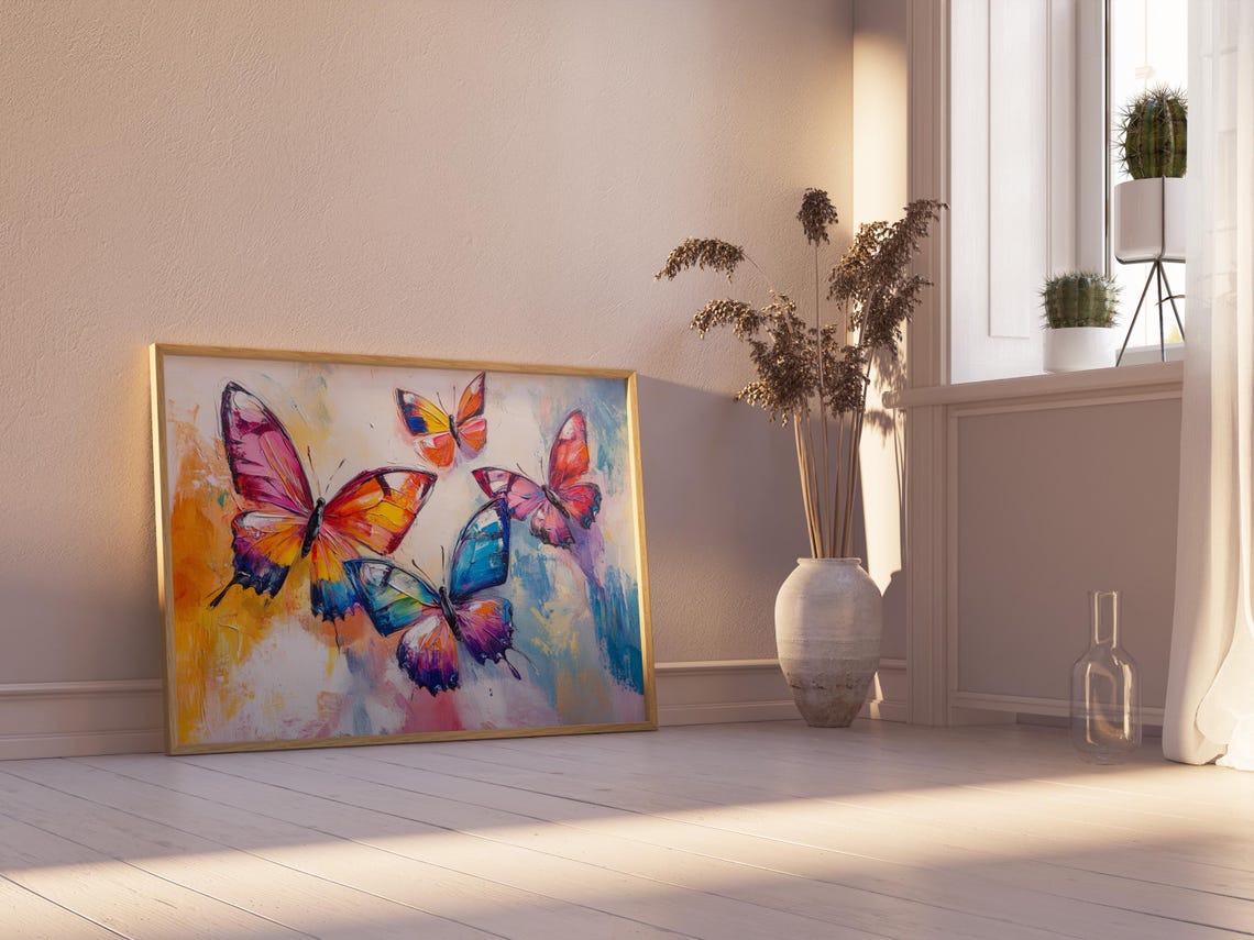 Print Butterfly Portrait Painting Mexican Wall Art New Listing 34 - Image 2