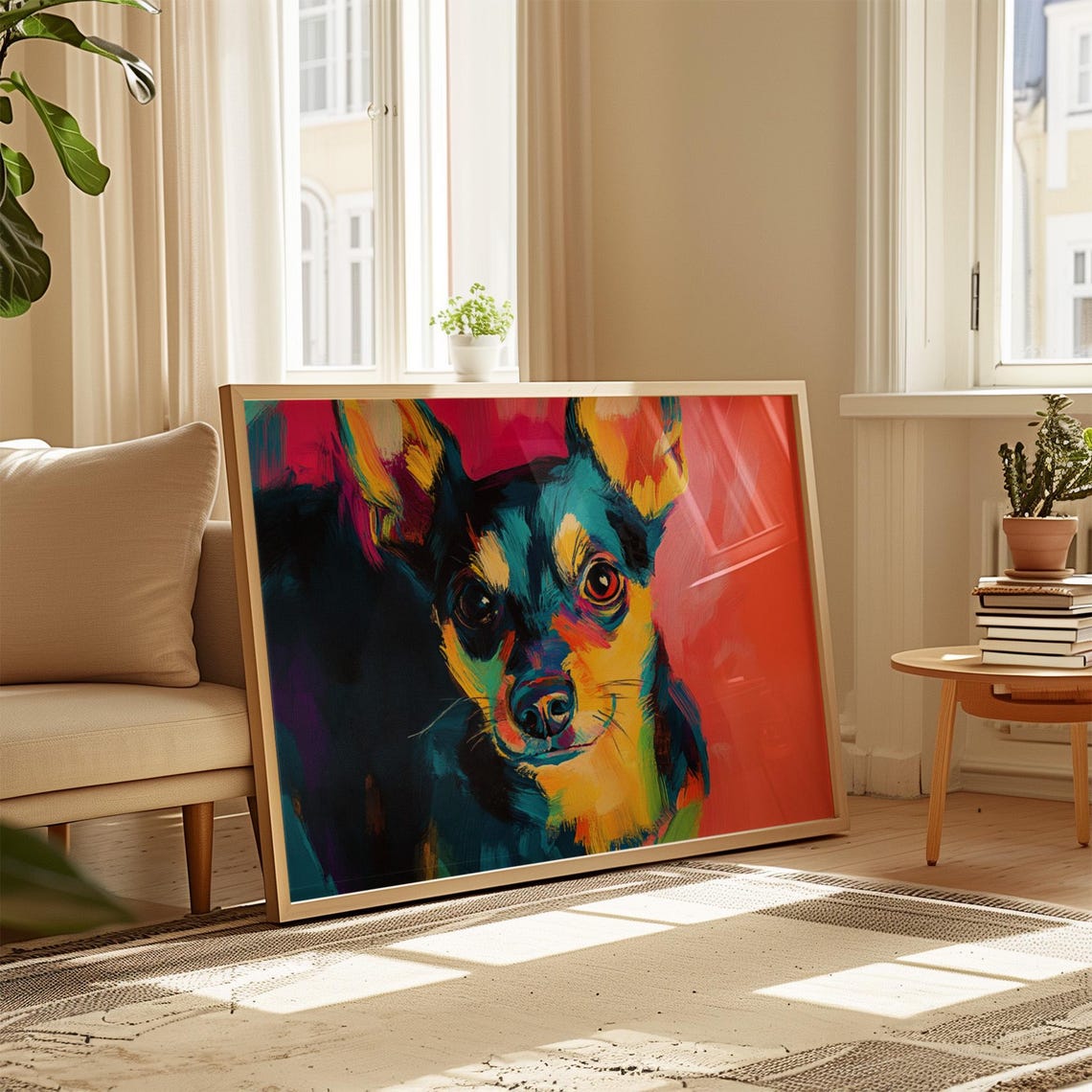 Miniature Pinscher Bold Pop Art Colors Red Blue Yellow Dog Poster - Image 4