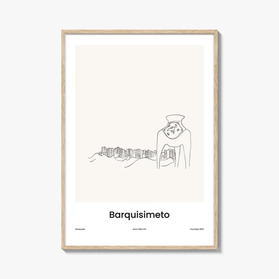 Barquisimeto Venezuela Minimalist Line Drawing Cityscape Art Poster