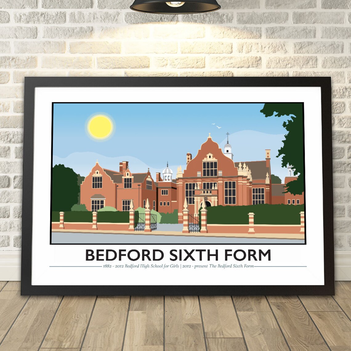 Bedford Sixth Form Historic School Building England Travel Poster