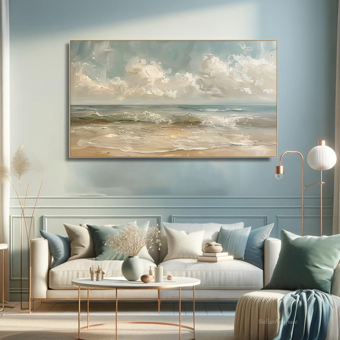 Ocean Waves Oil-Painting-Style Art Print, Coastal Decor - Image 2