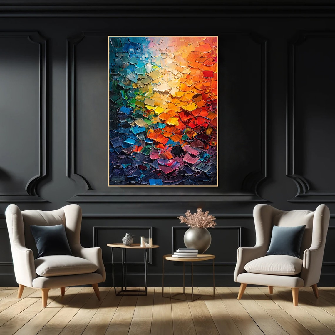 Vibrant Abstract Impasto, Modern Expressionist Art Print - Image 2