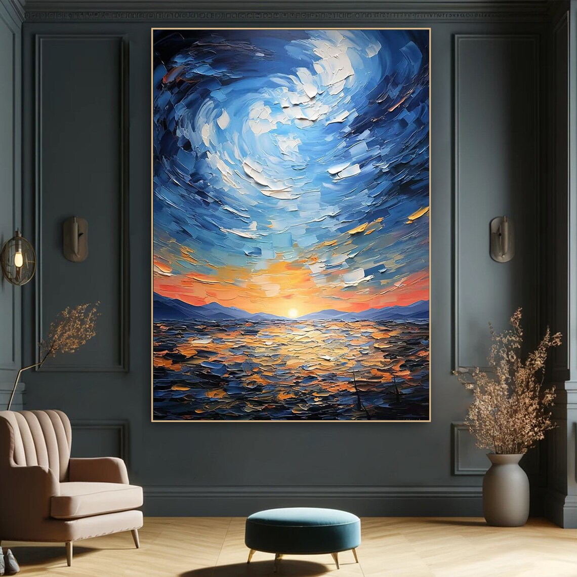 Rolling Clouds, Abstract Expressionist Wall Art Print - Image 6