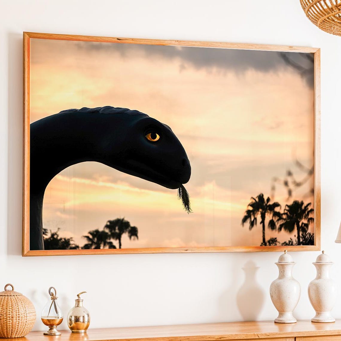 Gertie Dinosaur Sunset Silhouette Hollywood Studios Landmark Poster