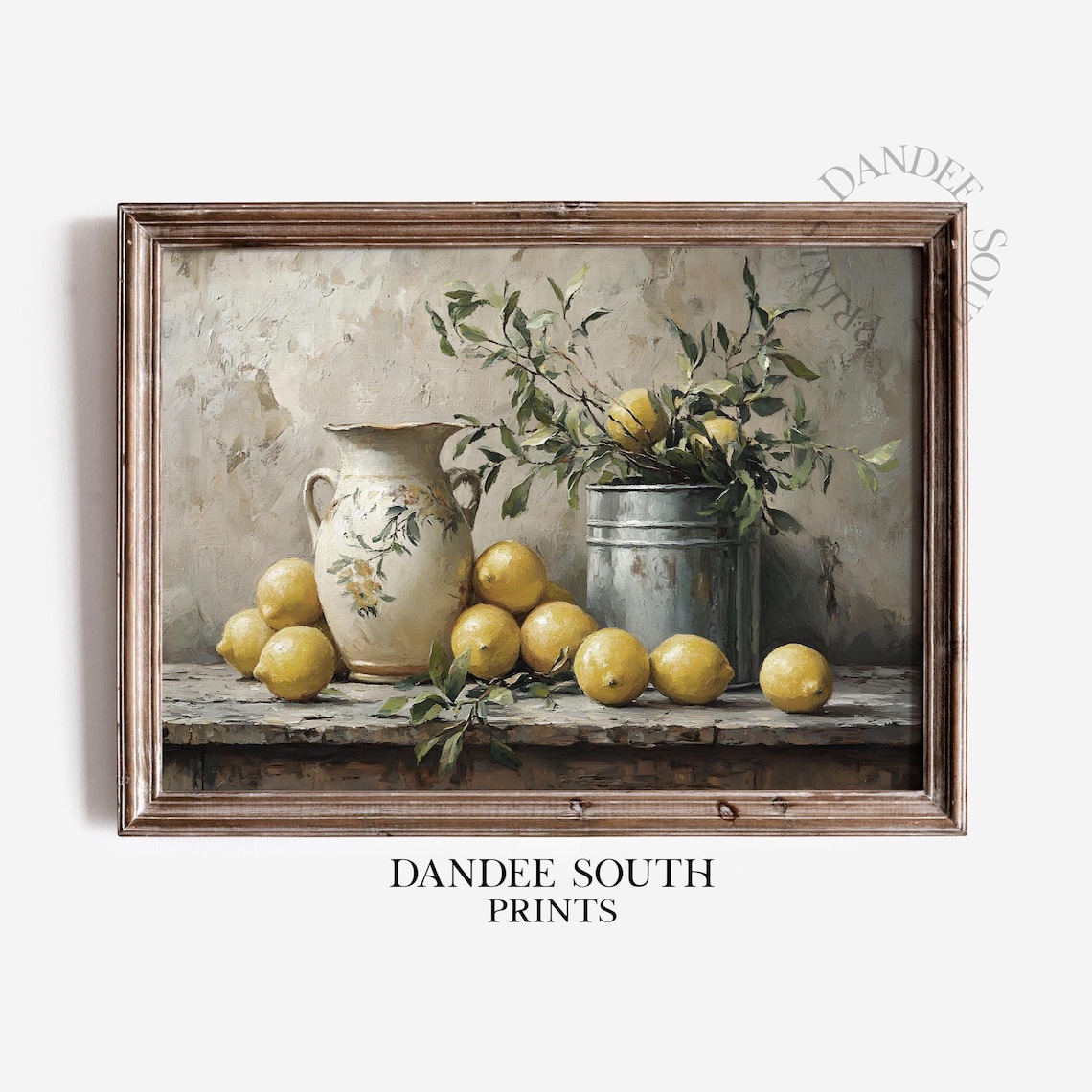 Vintage Lemons Art Print, Country Kitchen Decor