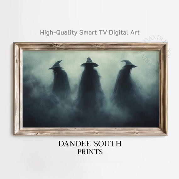 Halloween Witches Tv Art For Frame Smart Spooky Painting Dark Academia Decor Tv036