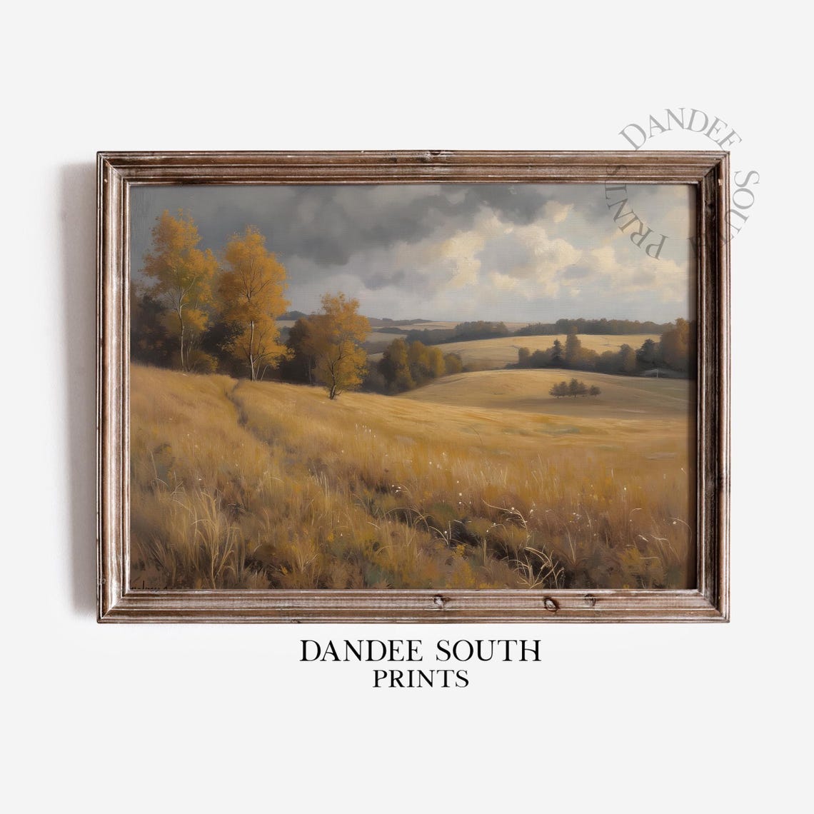 Fall Landscape Wall Art Vintage Autumn Countryside Home Decor Rustic Painting 612